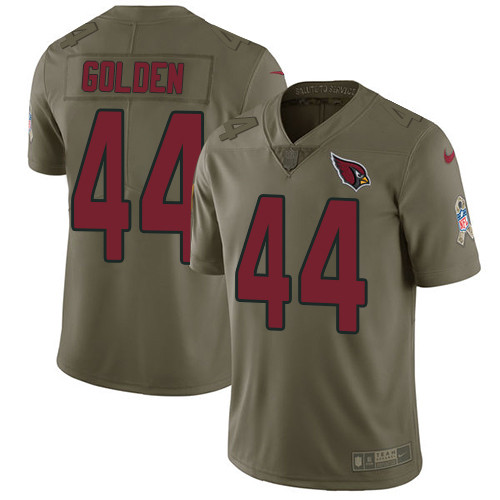 [FULLY STITCHED] #44 Arizona Cardinals Markus Golden Olive 2017 Salute To Service Limited Football Jersey 