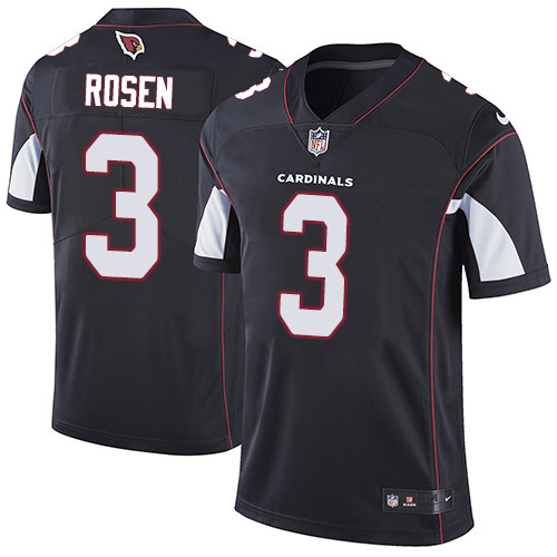 [FULLY STITCHED] #3 Arizona Cardinals Josh Rosen Black Alternate Limited Football Jersey 