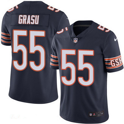 [FULLY STITCHED] #55 Chicago Bears Hroniss Grasu Navy Blue 2016 Color Rush Limited Football Jersey 