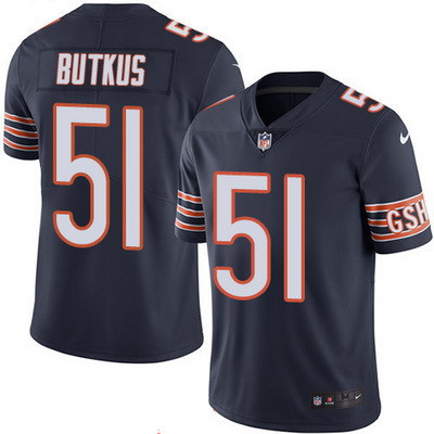 [FULLY STITCHED] #51 Chicago Bears Dick Butkus Navy Blue 2016 Color Rush Limited Football Jersey 
