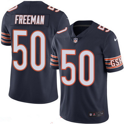 [FULLY STITCHED] #50 Chicago Bears Jerrell Freeman Navy Blue 2016 Color Rush Limited Football Jersey 