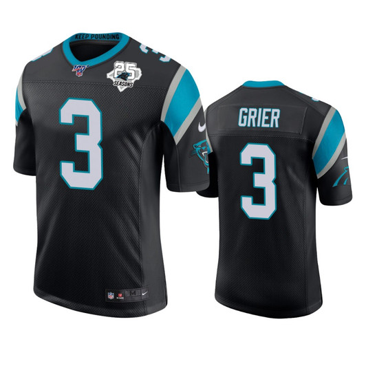 [FULLY STITCHED] Carolina Panthers Will Grier Black 25th Season Limited Football Jersey 