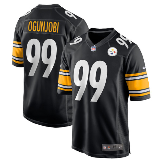 [FULLY STITCHED] Pittsburgh Steelers Larry Ogunjobi American Black Limited Football Jersey 