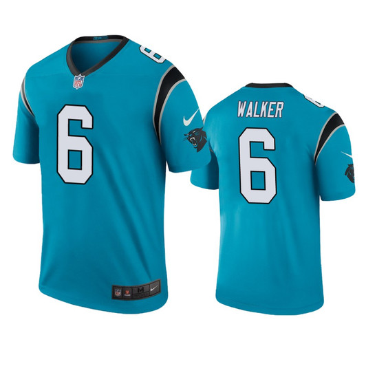 [FULLY STITCHED] Carolina Panthers Pj Walker Blue Color Rush Limited Football Jersey 