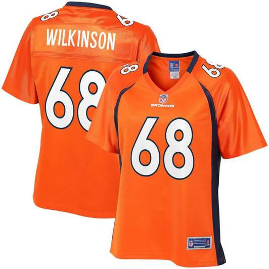 [FULLY STITCHED] Denver Broncos Elijah Wilkinson Orange Limited Football Jersey 