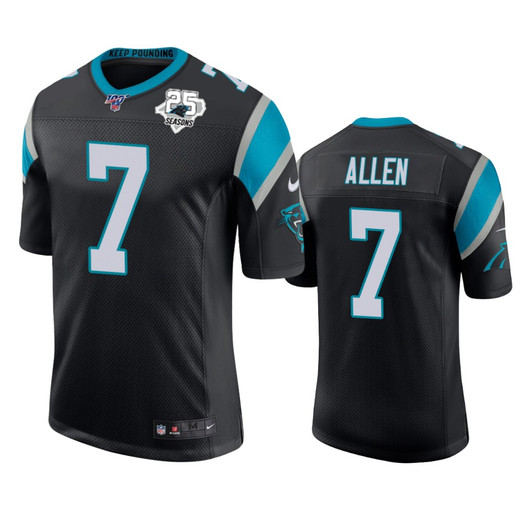 [FULLY STITCHED] Carolina Panthers Kyle Allen Black 25th Season Limited Football Jersey 