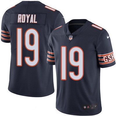 [FULLY STITCHED] #19 Chicago Bears Eddie Royal Navy Blue 2016 Color Rush Limited Football Jersey 