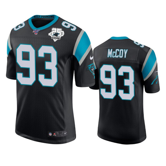 [FULLY STITCHED] Carolina Panthers Gerald Mccoy Black 25th Season Limited Football Jersey 