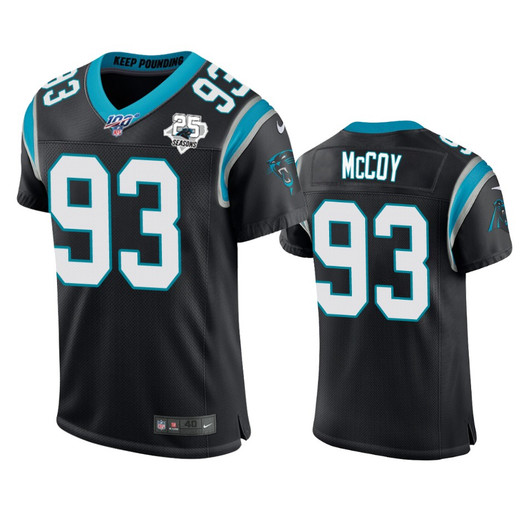 [FULLY STITCHED] Carolina Panthers Gerald Mccoy Black 25th Season Style 2 Limited Football Jersey 