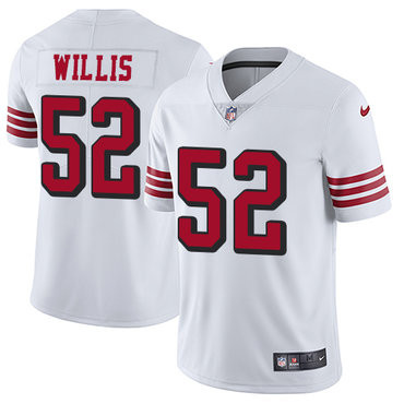 [FULLY STITCHED] #52 San Francisco 49ers Patrick Willis White Rush Limited Football Jersey 