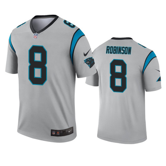 [FULLY STITCHED] Carolina Panthers Aldrick Robinson Silver Inverted Limited Football Jersey 