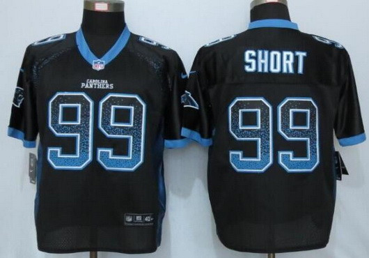 [FULLY STITCHED] #99 Carolina Panthers Kawann Short Black Drift Limited Football Jersey 
