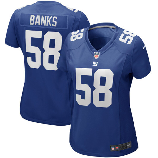[FULLY STITCHED] New York Giants Carl Banks Royal Style 2 Limited Football Jersey 