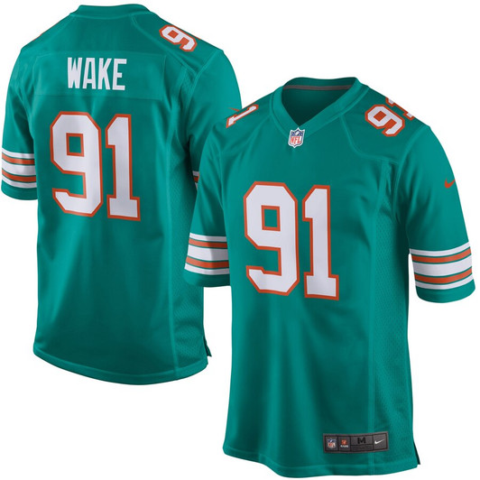 [FULLY STITCHED] Miami Dolphins Cameron Wake Alternate Aqua Limited Football Jersey 