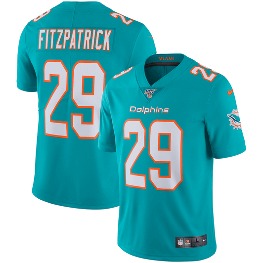 [FULLY STITCHED] Miami Dolphins Minkah Fitzpatrick Aqua 100 Limited Football Jersey 