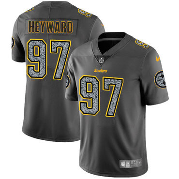 [FULLY STITCHED] #97 Pittsburgh Steelers Cameron Heyward Gray Static Limited Football Jersey 