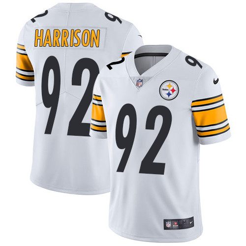 [FULLY STITCHED] #92 Pittsburgh Steelers James Harrison White Limited Football Jersey 