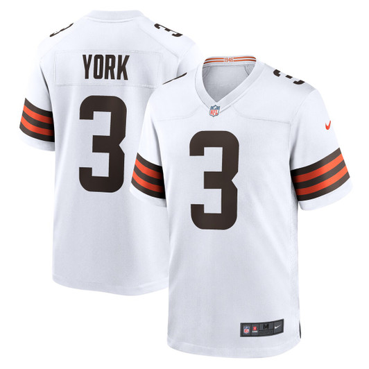 [FULLY STITCHED] Cleveland Browns Cade York White Style 3 Limited Football Jersey 