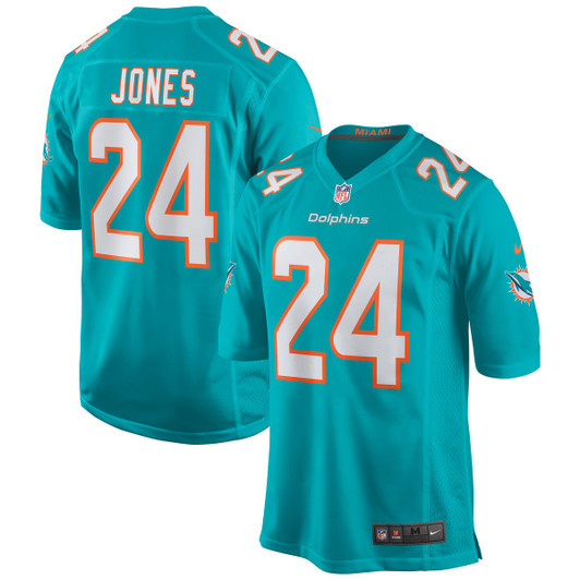 [FULLY STITCHED] Miami Dolphins Byron Jones Aqua Style 3 Limited Football Jersey 