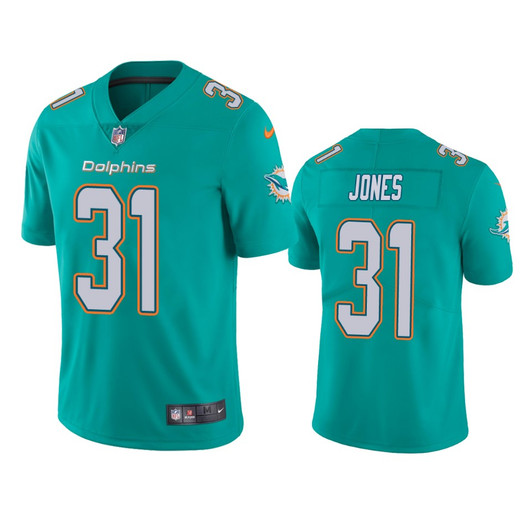 [FULLY STITCHED] Miami Dolphins Byron Jones Aqua Style 4 Limited Football Jersey 