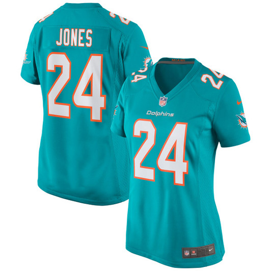 [FULLY STITCHED] Miami Dolphins Byron Jones Aqua Style 5 Limited Football Jersey 