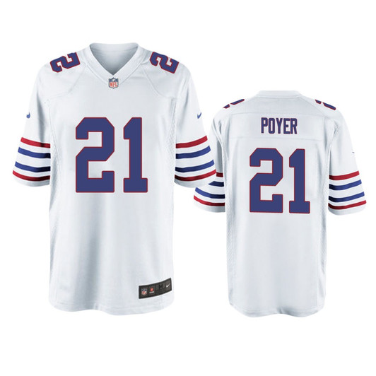 [FULLY STITCHED] Buffalo Bills Jordan Poyer White Throwback Limited Football Jersey 