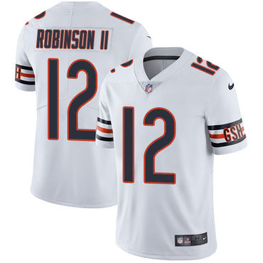 [FULLY STITCHED] #12 Chicago Bears Allen Robinson II White Style 2 Limited Football Jersey 