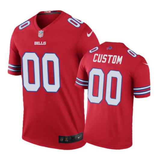[FULLY STITCHED] #00 Buffalo Bills Color Rush Red Limited Football Jersey 