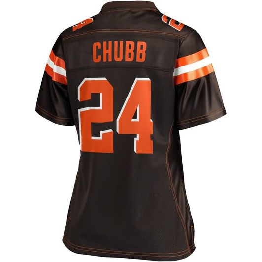 [FULLY STITCHED] Cleveland Browns Nick Chubb Brown Style 8 Limited Football Jersey 