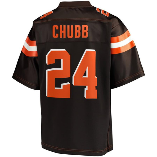 [FULLY STITCHED] Cleveland Browns Nick Chubb Brown Style 9 Limited Football Jersey 
