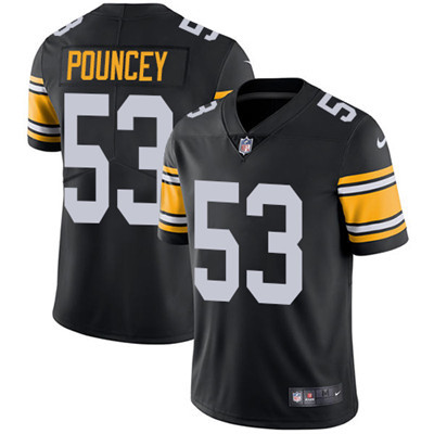 [FULLY STITCHED] #53 Pittsburgh Steelers Maurkice Pouncey Black Alternate Style 2 Limited Football Jersey 