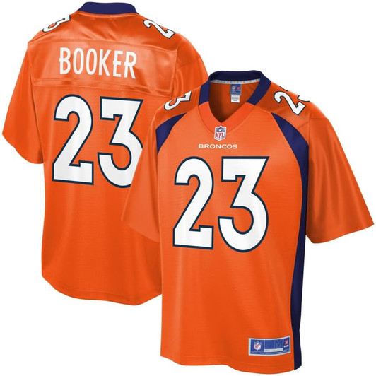 [FULLY STITCHED] Denver Broncos Devontae Booker American Orange Limited Football Jersey 