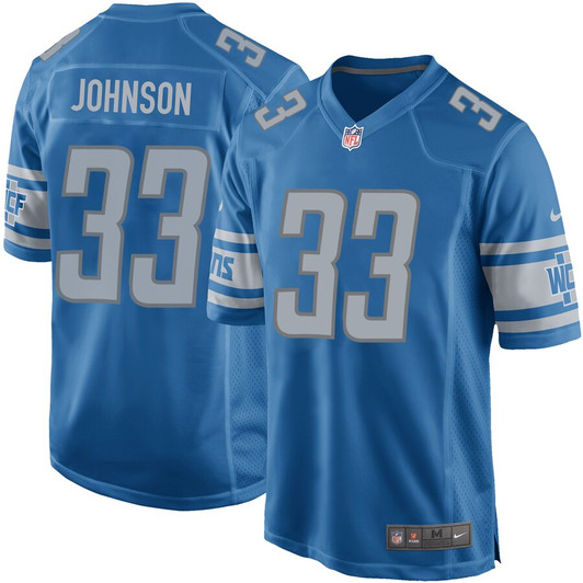 [FULLY STITCHED] Detroit Lions Kerryon Johnson Blue Style 2 Limited Football Jersey 