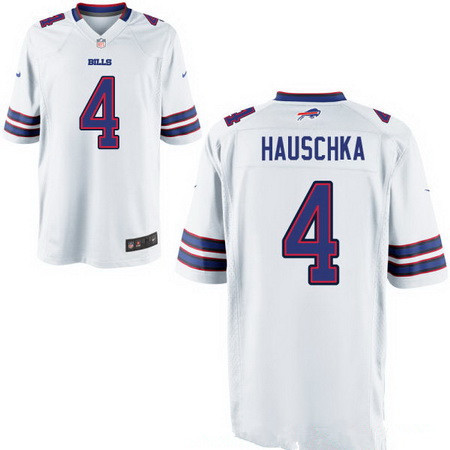 [FULLY STITCHED] #4 Buffalo Bills Stephen Hauschka White Road Limited Football Jersey 
