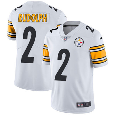 [FULLY STITCHED] #2 Pittsburgh Steelers Mason Rudolph White Limited Football Jersey 
