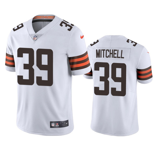[FULLY STITCHED] Cleveland Browns Terrance Mitchell White Limited Football Jersey 