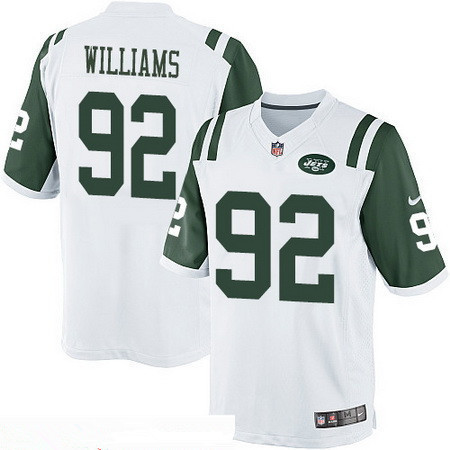 [FULLY STITCHED] #92 New York Jets Leonard Williams White Road Limited Football Jersey 