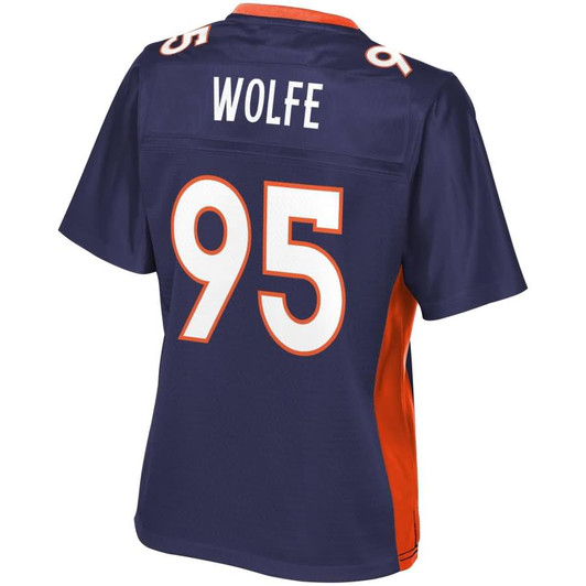 [FULLY STITCHED] Denver Broncos Derek Wolfe Alternate Navy Limited Football Jersey 