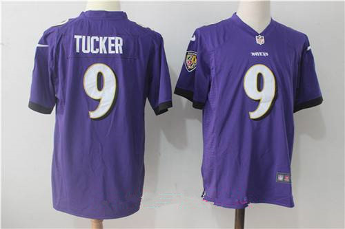 [FULLY STITCHED] #9 Baltimore Ravens Justin Tucker Purple Style 2 Limited Football Jersey 