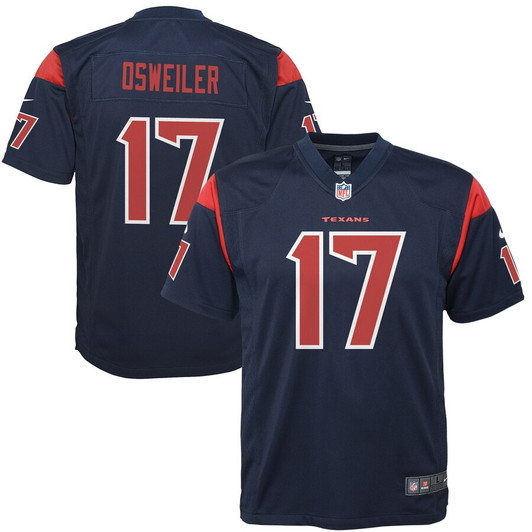 [FULLY STITCHED] Houston Texans Brock Osweiler Color Rush Navy Limited Football Jersey 