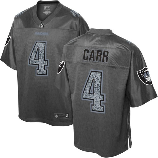 [FULLY STITCHED] Oakland Raiders Derek Carr Static Gray Style 2 Limited Football Jersey 