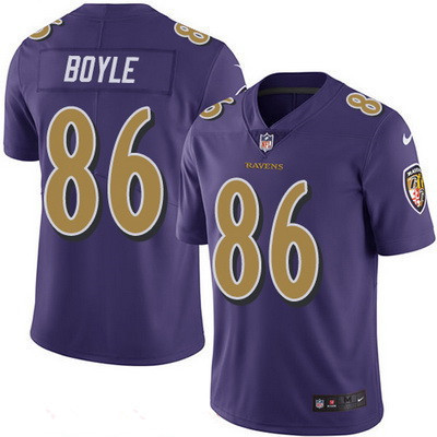 [FULLY STITCHED] #86 Baltimore Ravens Nick Boyle Purple 2016 Color Rush Limited Football Jersey 