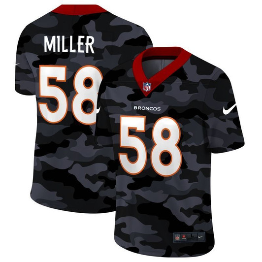 [FULLY STITCHED] #58 Denver Broncos Von Miller 2020 Camo Limited Football Jersey 