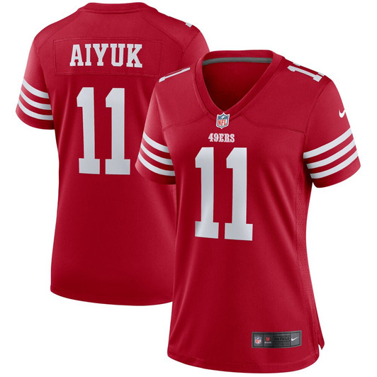 [FULLY STITCHED] San Francisco 49ers Brandon Aiyuk Scarlet Style 3 Limited Football Jersey 