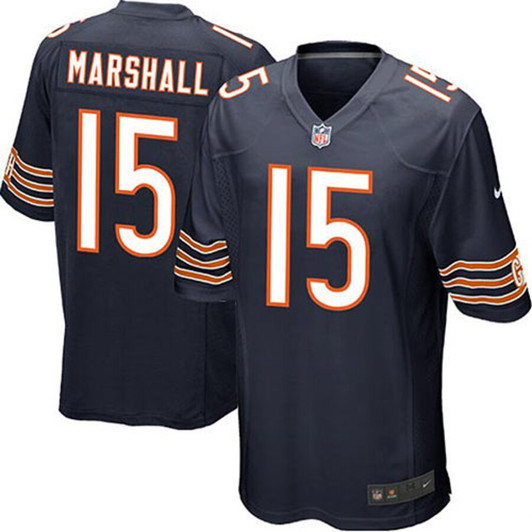 [FULLY STITCHED] Chicago Bears Brandon Marshall Navy Blue Limited Football Jersey 