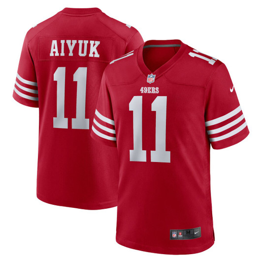 [FULLY STITCHED] San Francisco 49ers Brandon Aiyuk Scarlet Style 4 Limited Football Jersey 