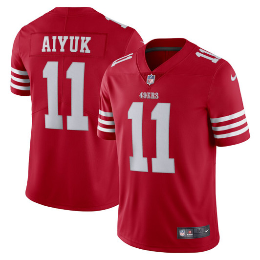 [FULLY STITCHED] San Francisco 49ers Brandon Aiyuk Scarlet Style 5 Limited Football Jersey 