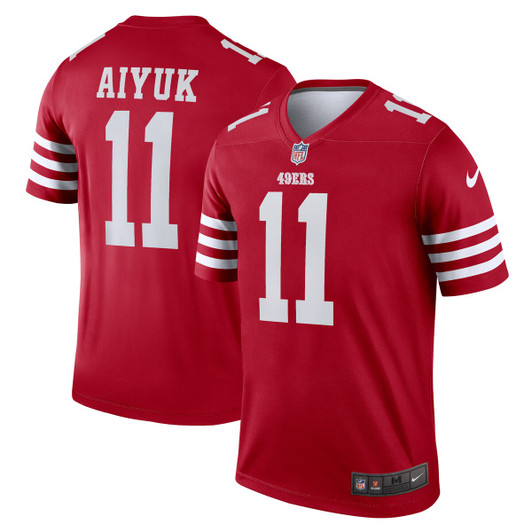 [FULLY STITCHED] San Francisco 49ers Brandon Aiyuk Scarlet Style 7 Limited Football Jersey 