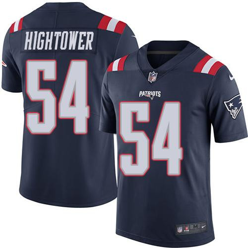 [FULLY STITCHED] #54 New England Patriots Donta Hightower Navy Blue Rush Limited Football Jersey 