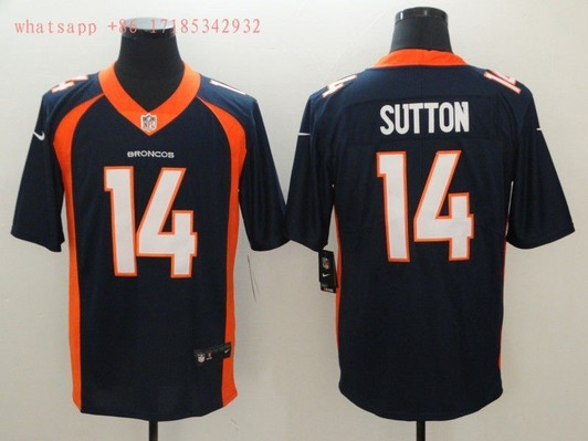 [FULLY STITCHED] #14 Denver Broncos Courtland Sutton 2020 Black Limited Football Jersey 